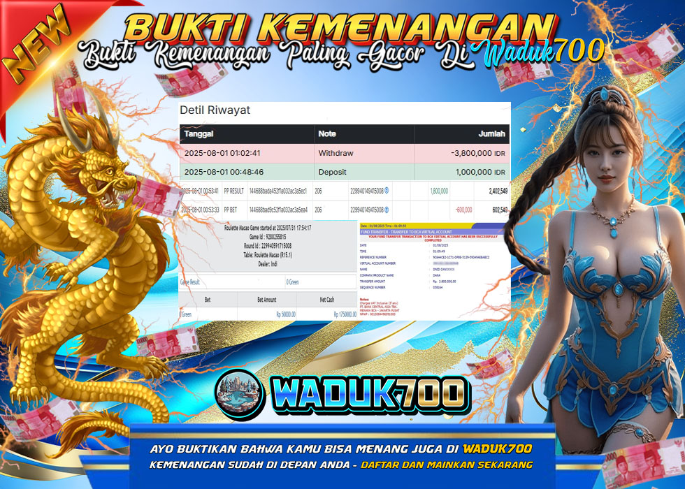 BUKTI JACKPOT LIVE CASINO ROULETTE MACAO TERPERCAYA DI INDONESIA TGL 01-08-2025